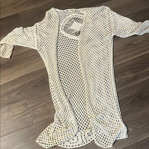 ONE WORLD Cream Crochet Sweater